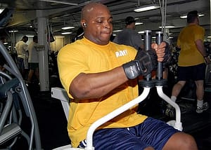 man using fitness equipment