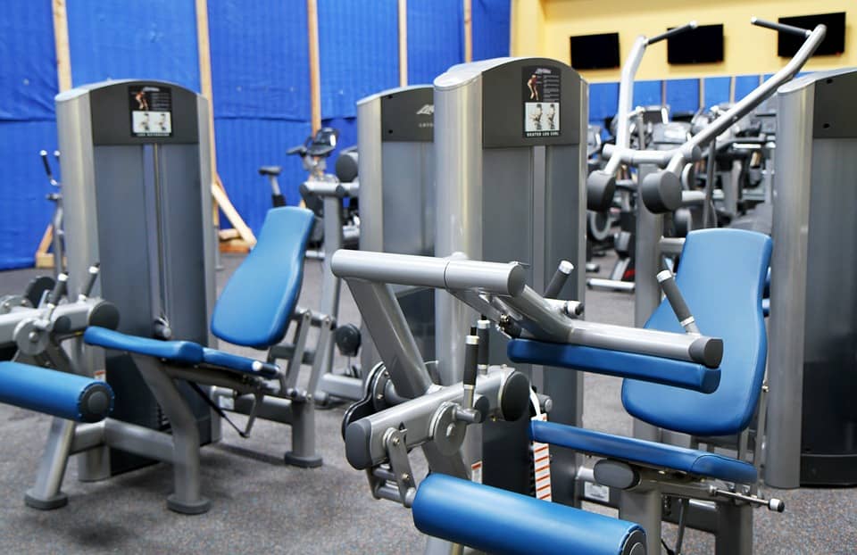 fitness equipment in gym